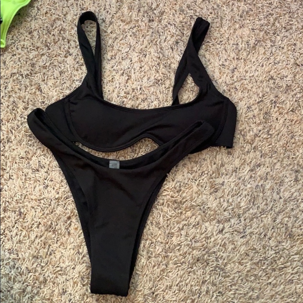 Shein high waisted underwire bikini set